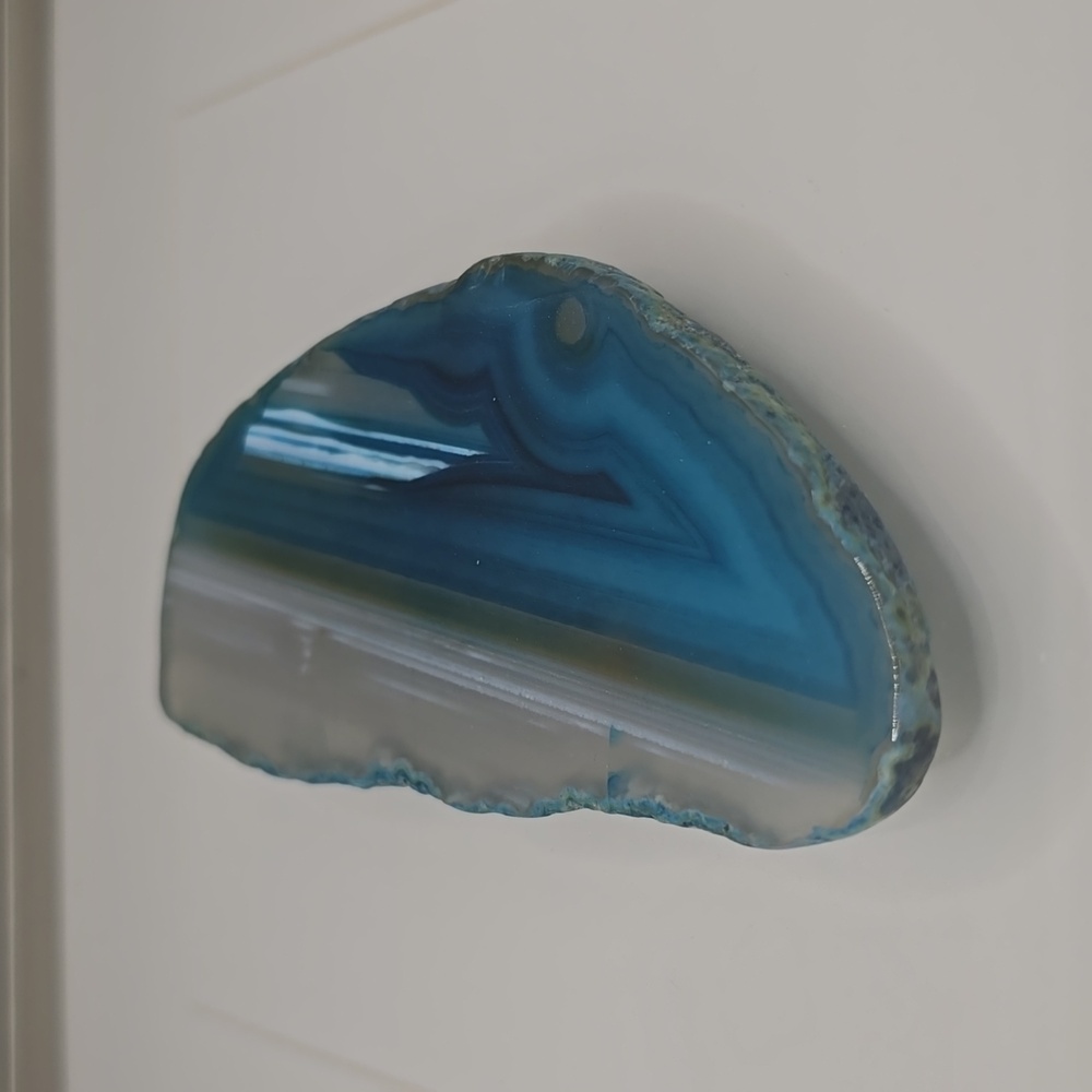 -Set- Natural Geode Agate Art Modern Decor Shadow Box Frame Glass Inlay Minerals - Picture 8 of 11